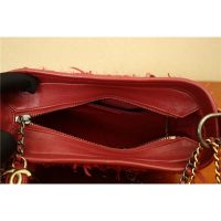 Chanel Women Chanel’s Gabrielle Small Hobo Bag in Calfskin Tweed Fabrics-Red (14)