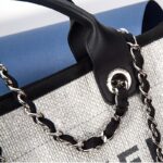 Chanel Women Deanville Shopping Bag Mummy Bag in Canvas and Leather-Grey - immagine 8