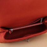 Chanel Women Flap Bag with Top Handle in Grained Calfskin Leather-Red - Image 9