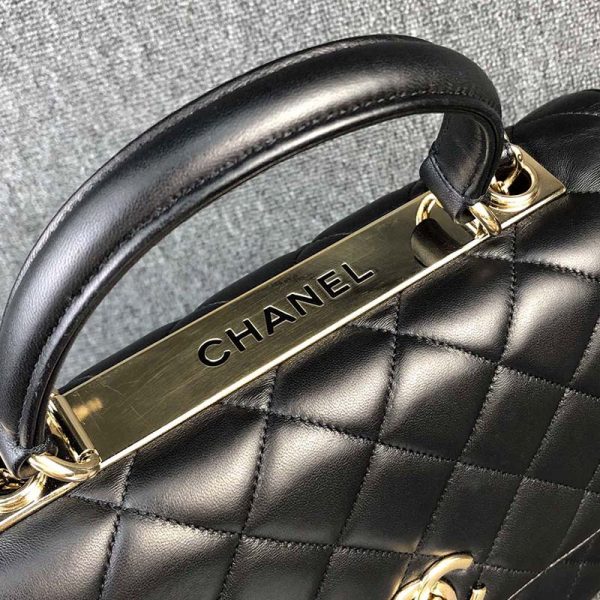 Chanel Women Kelly Flap Bag in Goatskin Leather-Black (7)