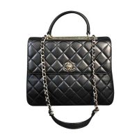 Chanel Women Kelly Flap Bag in Goatskin Leather-Black (9)