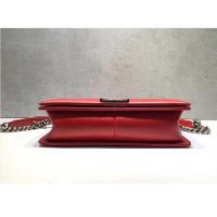 Chanel Women Large Leboy Flap Bag with Chain in Calfskin Leather-Red (2)
