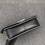 Chanel Women Leboy Flap Bag in Diamond Pattern Calfskin Leather with Top Handle-Black - Image 4