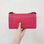 Chanel Women Leboy Flap Bag with Chain in Calfskin Leather-Rose - Bild 9