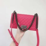 Chanel Women Leboy Flap Bag with Chain in Calfskin Leather-Rose - Bild 4