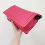 Chanel Women Leboy Flap Bag with Chain in Calfskin Leather-Rose - Bild 10