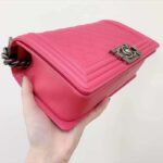 Chanel Women Leboy Flap Bag with Chain in Calfskin Leather-Rose - Bild 8