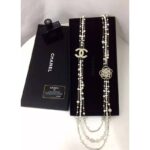 Chanel Women Long Necklace in Metal Glass Pearls & Diamantés-White - Bild 3