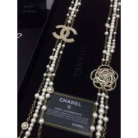 Chanel Women Long Necklace in Metal Glass Pearls & Diamantés-White (1)