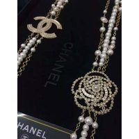 Chanel Women Long Necklace in Metal Glass Pearls & Diamantés-White (1)