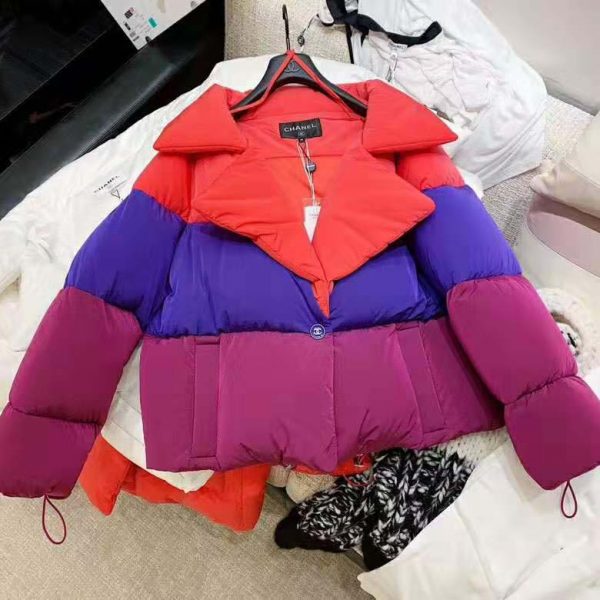 Chanel Women Mixed Fibers Red Purple & Fuchsia Jacket (2)