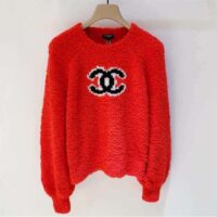 Chanel Women Pullover Wool and Mixed Fibers & Cashmere Sweater-Red (5)