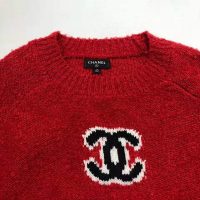 Chanel Women Pullover Wool and Mixed Fibers & Cashmere Sweater-Red (5)