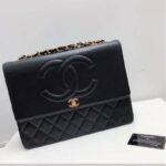 Chanel Women Vintage Maxi Flap Bag in Goatskin Leather-Black - Image 3