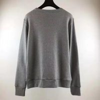 Gucci Men Hooded Sweatshirt with Deer Patch in 100% Cotton-Grey (1)