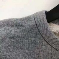Gucci Men Hooded Sweatshirt with Deer Patch in 100% Cotton-Grey (1)