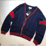 Gucci Men Oversize Cable Knit Cardigan Sweater-Navy – Bild 4
