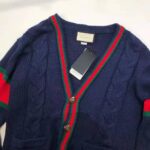 Gucci Men Oversize Cable Knit Cardigan Sweater-Navy – Bild 5