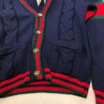 Gucci Men Oversize Cable Knit Cardigan Sweater-Navy – Bild 6