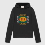 Sudadera extragrande Gucci para hombre con logotipo Gucci en algodón 100% negro