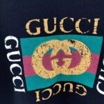 Gucci Men Oversize Sweatshirt with Gucci Logo in 100% Cotton-Black - Imagen 7