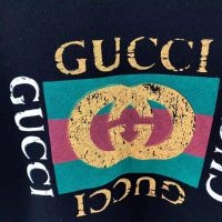 Gucci Men Oversize Sweatshirt with Gucci Logo in 100% Cotton-Black (1)