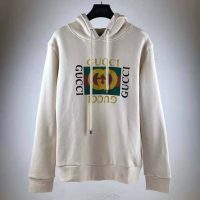 Gucci Men Oversize Sweatshirt with Gucci Logo in 100% Cotton-White (1)