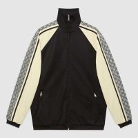 Gucci Men Oversize Technical Jersey Jacket in GG Printed Nylon-Black (1)