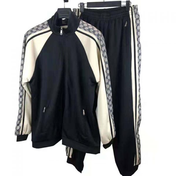 Gucci Men Oversize Technical Jersey Jacket in GG Printed Nylon-Black (5)