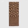 Gucci Unisex G Rhombus Jacquard Scarf in Wool and Cotton-Brown
