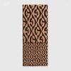 Gucci Unisex G Rhombus Jacquard Scarf in Wool and Cotton-Brown
