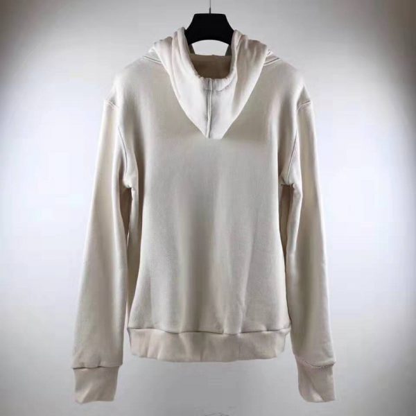 Gucci Women Hooded Sweatshirt with Deer Patch in 100% Cotton-White (6)