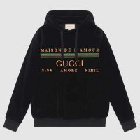 Gucci Women Oversize Sweatshirt with Gucci Embroidery in Black Cotton (1)