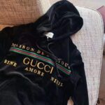 Gucci Women Oversize Sweatshirt with Gucci Embroidery in Black Cotton - Imagen 4