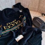 Gucci Women Oversize Sweatshirt with Gucci Embroidery in Black Cotton - Imagen 6