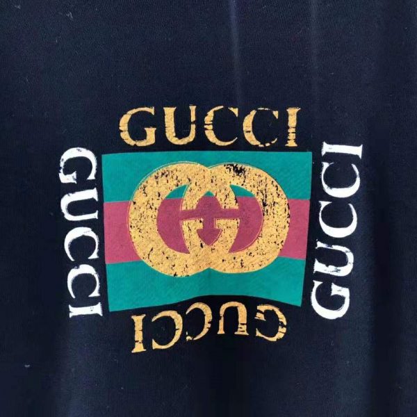 Gucci Women Oversize Sweatshirt with Gucci Logo in 100% Cotton-Black (2)