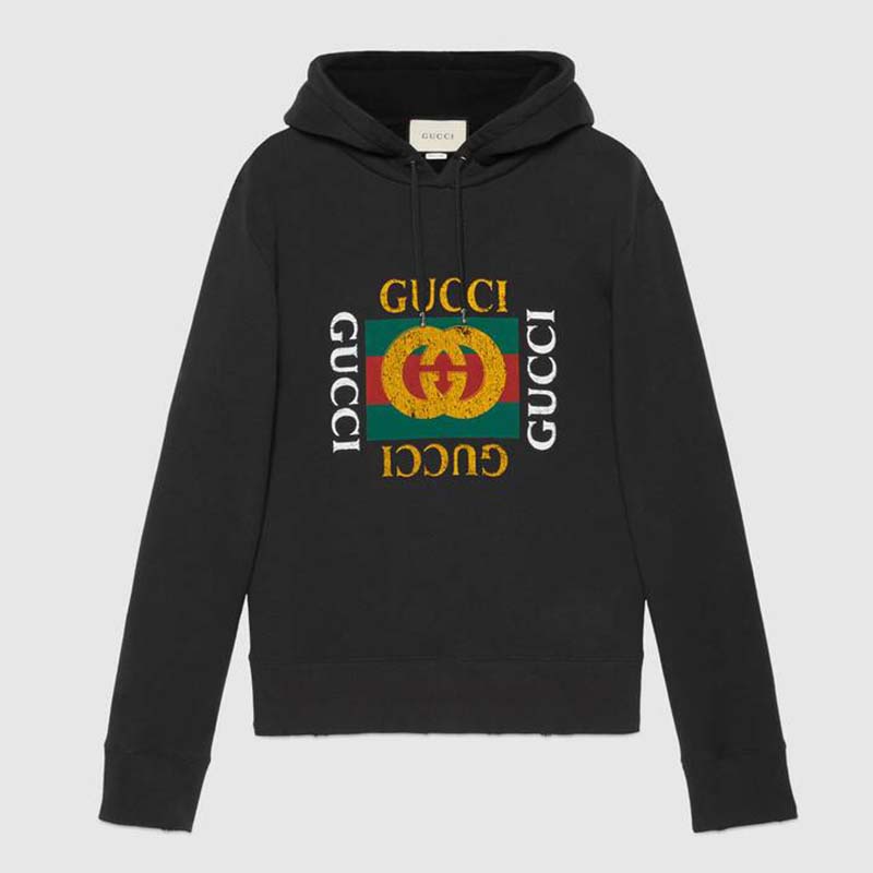 Gucci Women Oversize Sweatshirt with Gucci Logo in 100% Cotton-Black ...