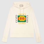 Gucci Women Oversize Sweatshirt with Gucci Logo in 100% Cotton-White