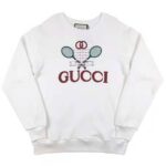 Gucci Women Oversize Sweatshirt with Gucci Tennis in 100% Cotton-White - Image 2