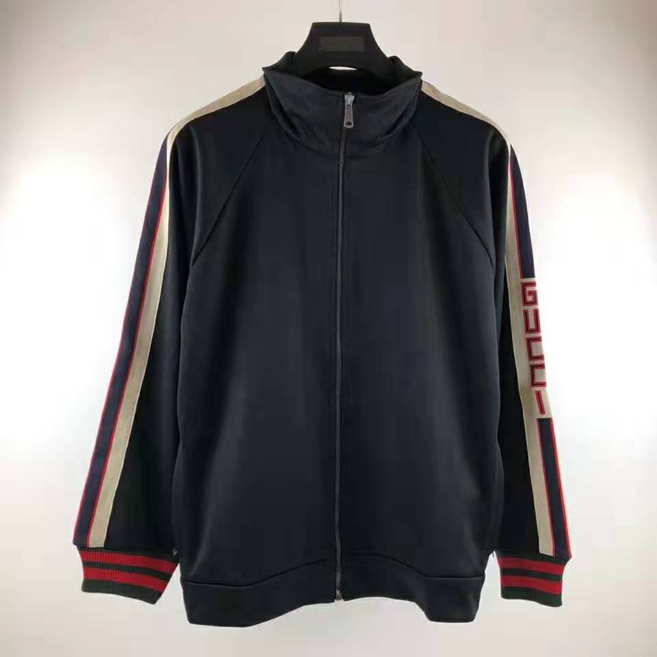 Gucci Women Technical Jersey Jacket-Black - LULUX