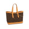 Louis Vuitton LV Men Cabas Voyage in Iconic Monogram Canvas and Natural Leather-Brown
