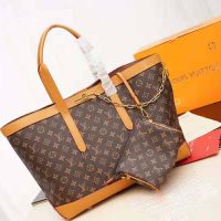 Louis Vuitton LV Men Cabas Voyage in Iconic Monogram Canvas and Natural Leather-Brown (1)