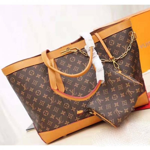 Louis Vuitton LV Men Cabas Voyage in Iconic Monogram Canvas and Natural Leather-Brown (3)