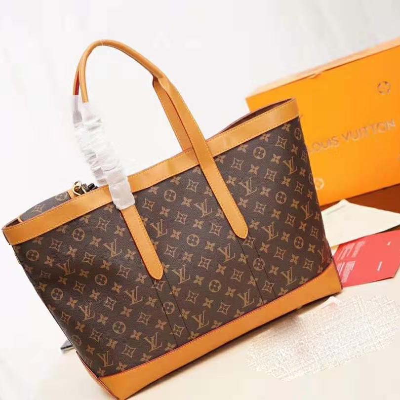 Louis Vuitton LV Men Cabas Voyage in Iconic Monogram Canvas and Natural  Leather-Brown - LULUX