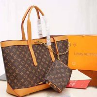Louis Vuitton LV Men Cabas Voyage in Iconic Monogram Canvas and Natural Leather-Brown (1)