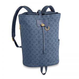 Louis Vuitton LV Men Chalk Backpack in Monogram Denim-Blue
