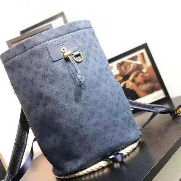 Louis Vuitton LV Men Chalk Backpack in Monogram Denim-Blue (4)