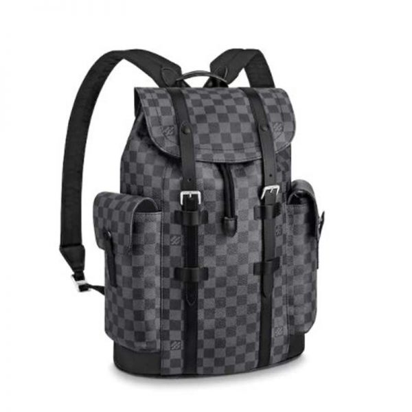 Louis Vuitton LV Men Christopher PM Backpack in Monogram Canvas-Grey (1)