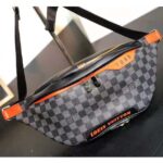 Louis Vuitton LV Men Damier Cobalt Race Discovery Bumbag in Monogram Canvas-Orange - Image 4