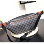Louis Vuitton LV Men Damier Cobalt Race Discovery Bumbag in Monogram Canvas-Orange - Image 5